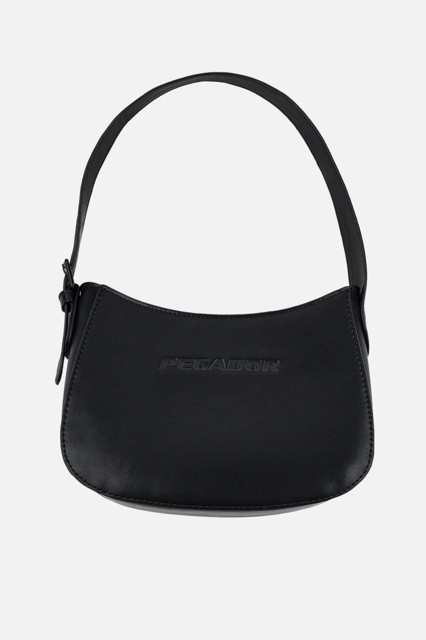 MONA LOGO FAUX LEATHER HANDBAG BLACK - Drakkar shop