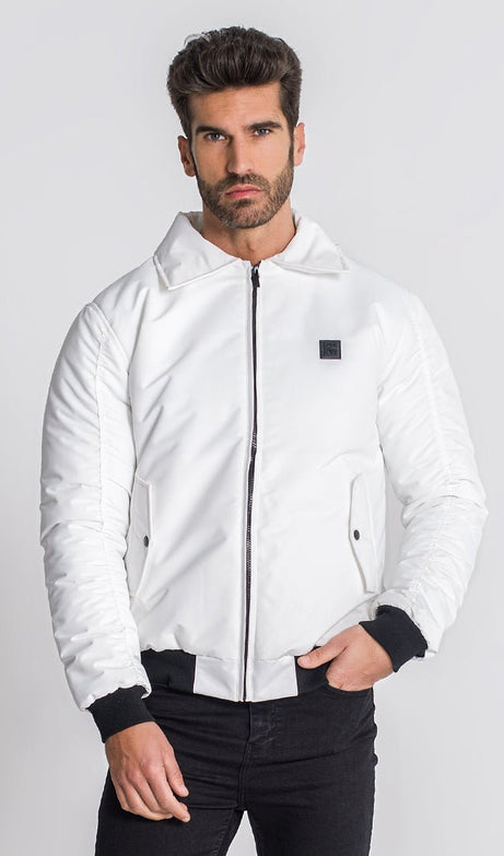 WHITE HOLLYWOOD BOMBER JACKET - Drakkar shop