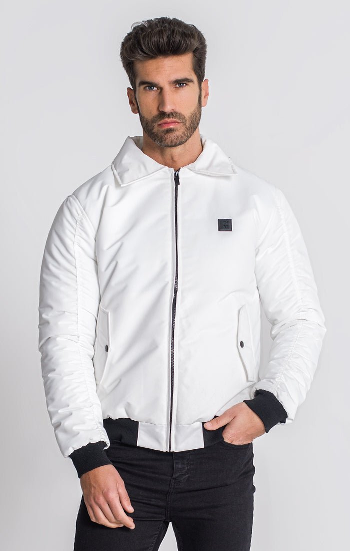 WHITE HOLLYWOOD BOMBER JACKET - Drakkar shop