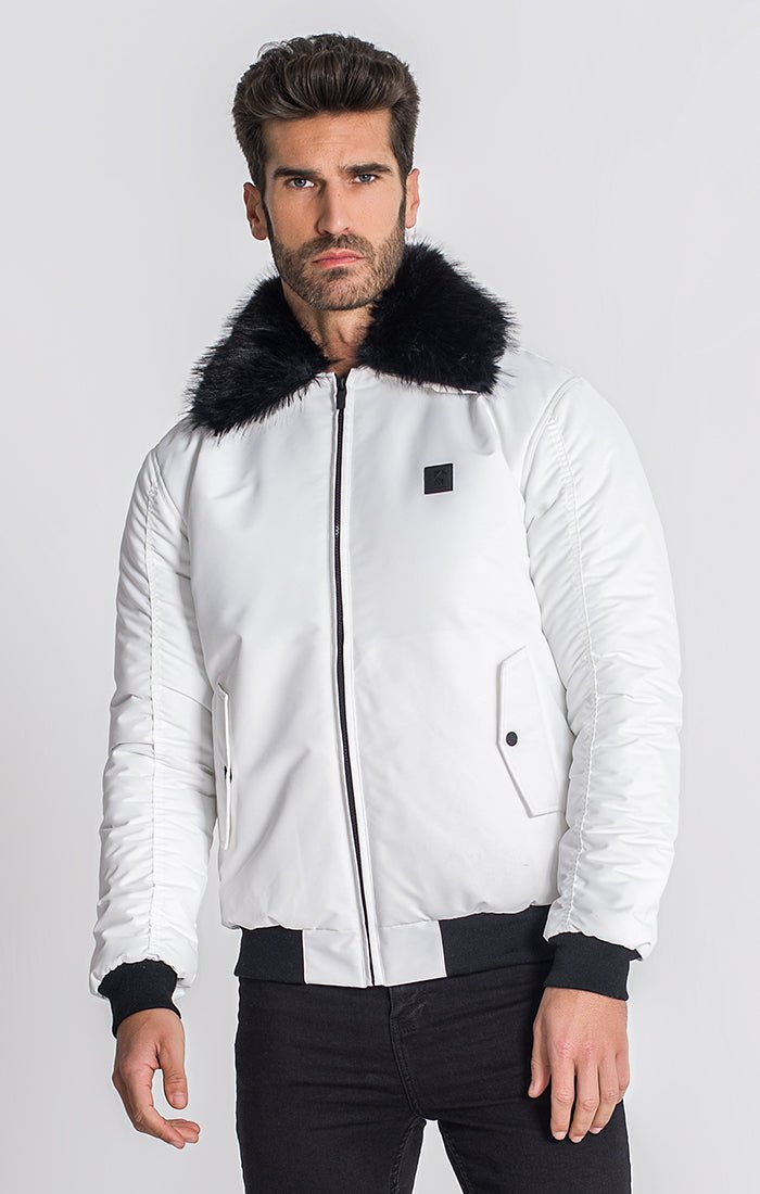 WHITE HOLLYWOOD BOMBER JACKET - Drakkar shop