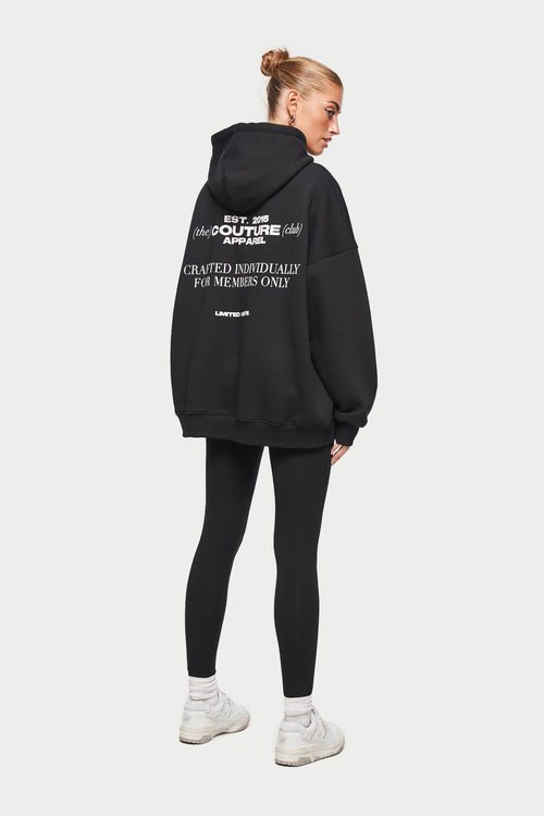 BADGED LOGO FLEECE OVERSIZED HOODIE - Drakkar shop