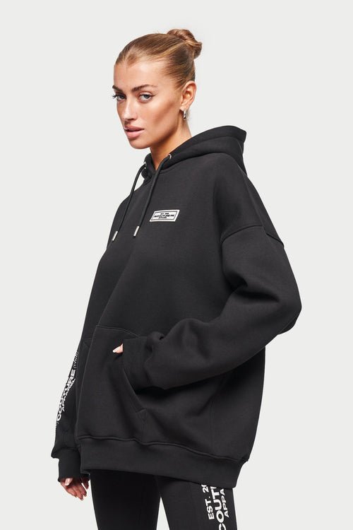 BADGED LOGO FLEECE OVERSIZED HOODIE - Drakkar shop