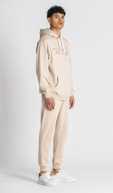 BEIGE LACED OVERSIZED HOODIE - Drakkar shop