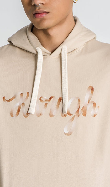BEIGE LACED OVERSIZED HOODIE - Drakkar shop
