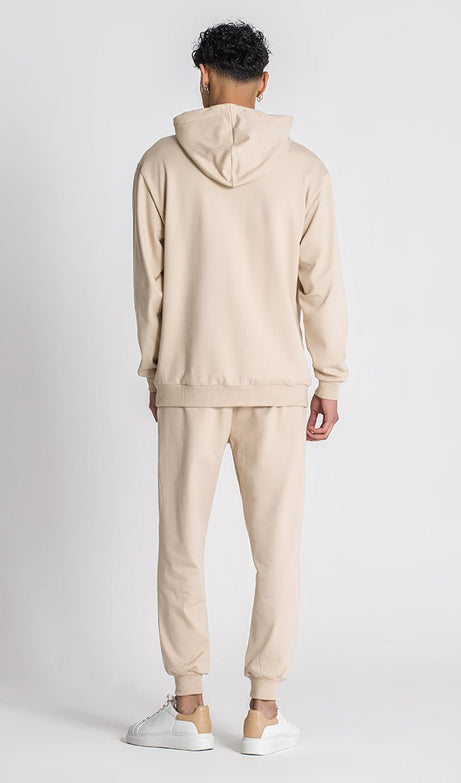 BEIGE LACED OVERSIZED HOODIE - Drakkar shop