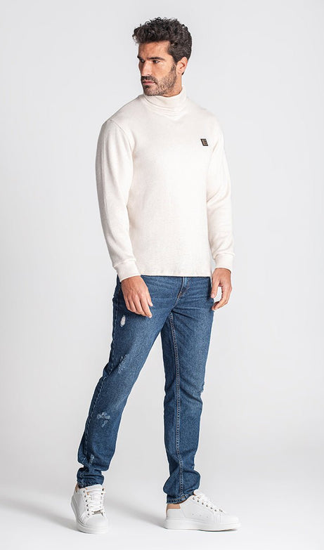 BEIGE SMOOTH TURTLENECK - Drakkar shop