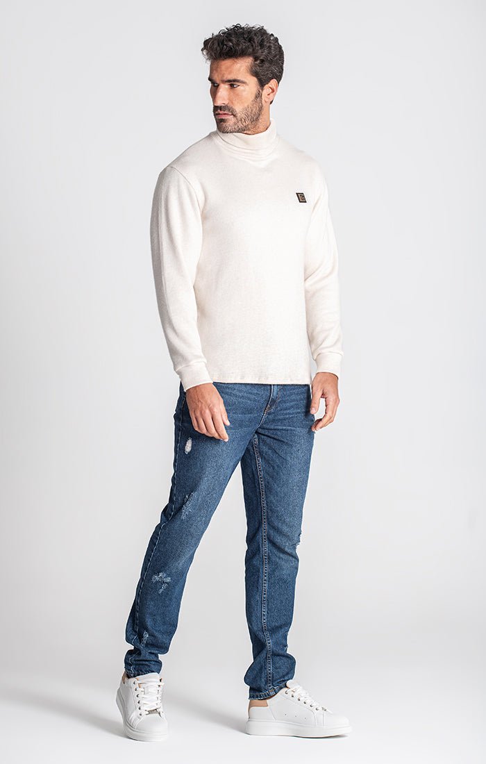 BEIGE SMOOTH TURTLENECK - Drakkar shop