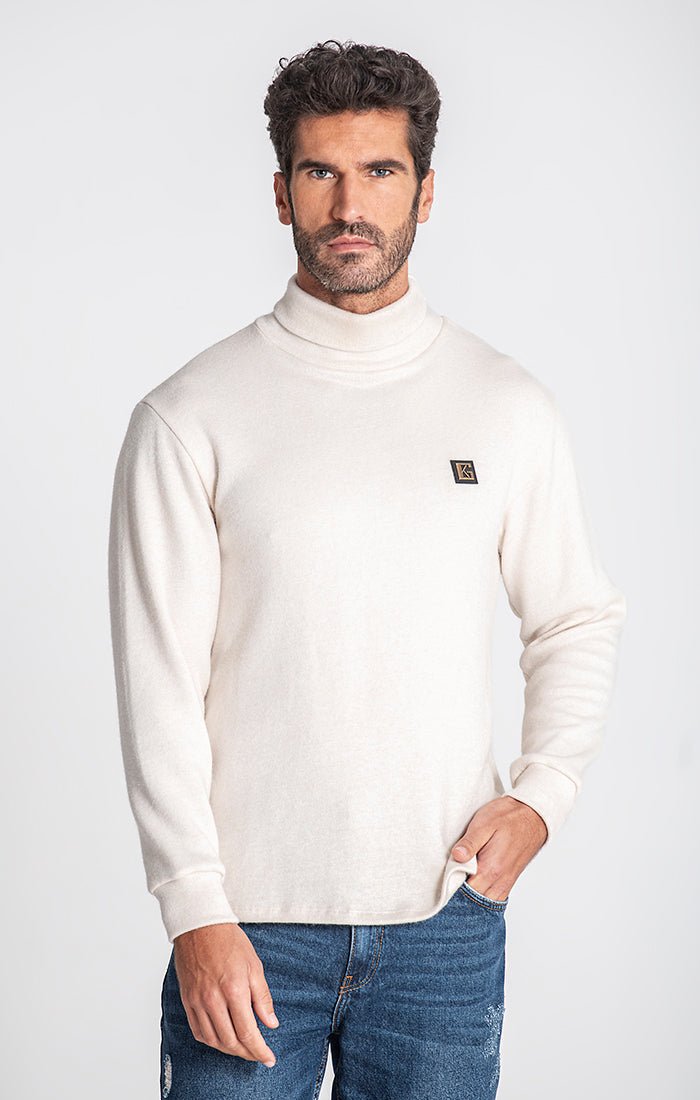 BEIGE SMOOTH TURTLENECK - Drakkar shop