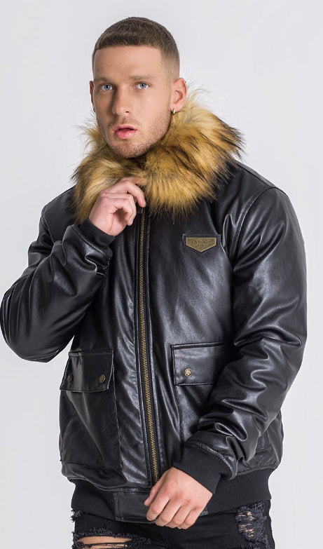 BLACK AVIATOR JACKET - Drakkar shop