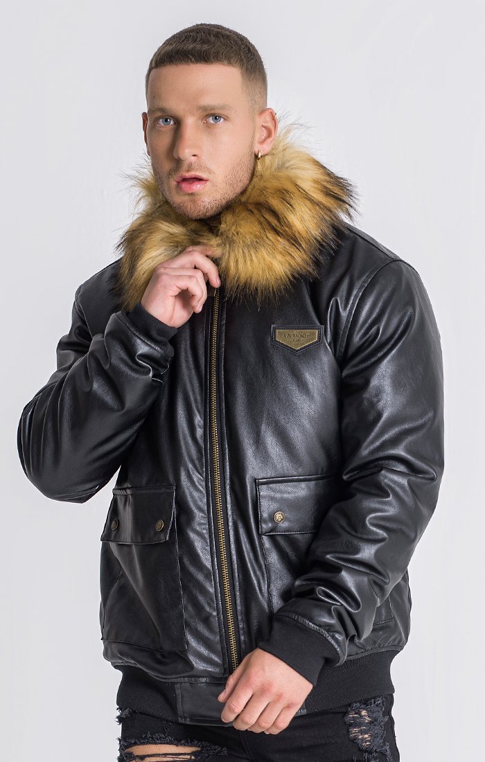 BLACK AVIATOR JACKET - Drakkar shop