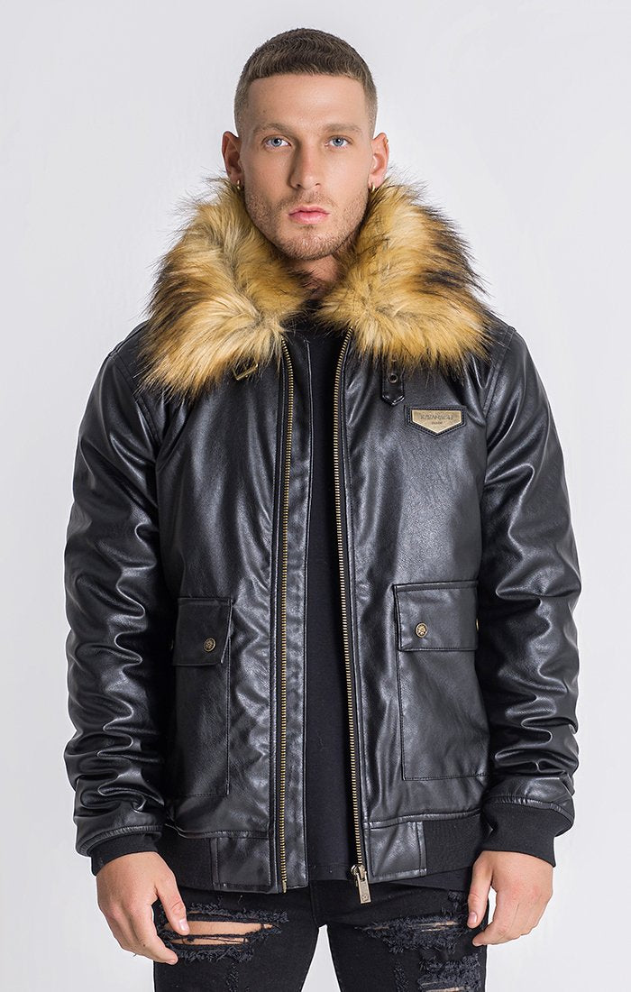 BLACK AVIATOR JACKET Drakkar shop