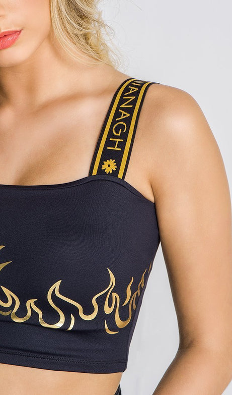 BLACK BURNING SUMMER TOP WITH GK ELASTIC - Drakkar shop