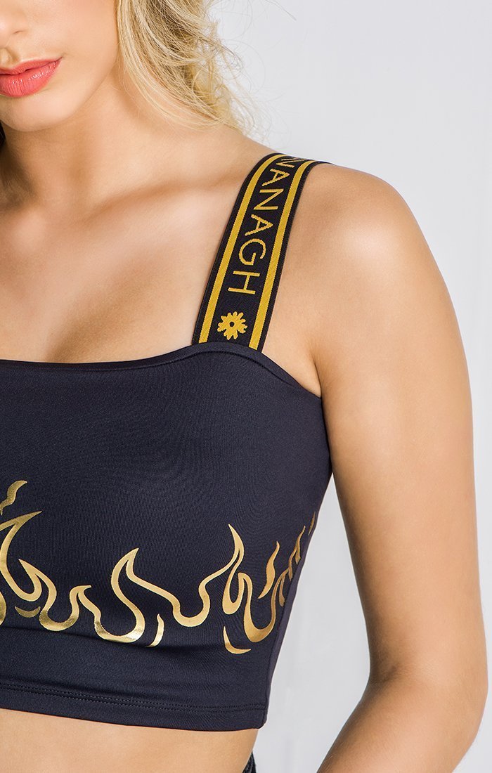 BLACK BURNING SUMMER TOP WITH GK ELASTIC - Drakkar shop