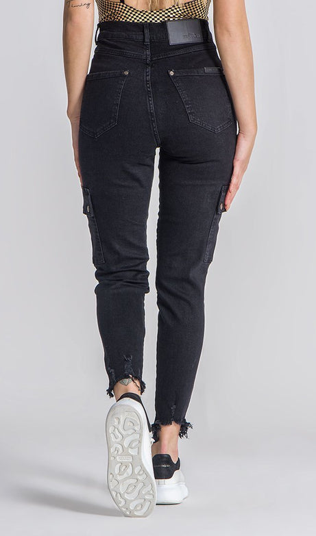 BLACK CORE CARGO JEANS - Drakkar shop