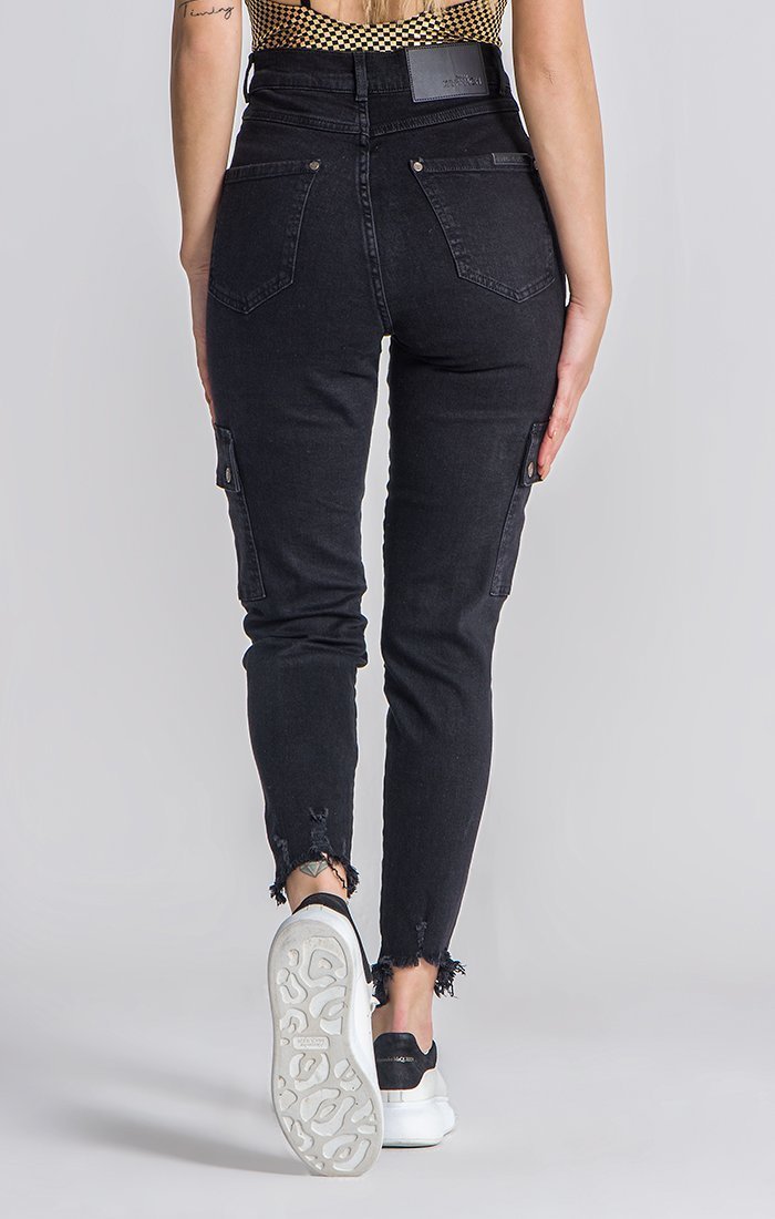 BLACK CORE CARGO JEANS - Drakkar shop