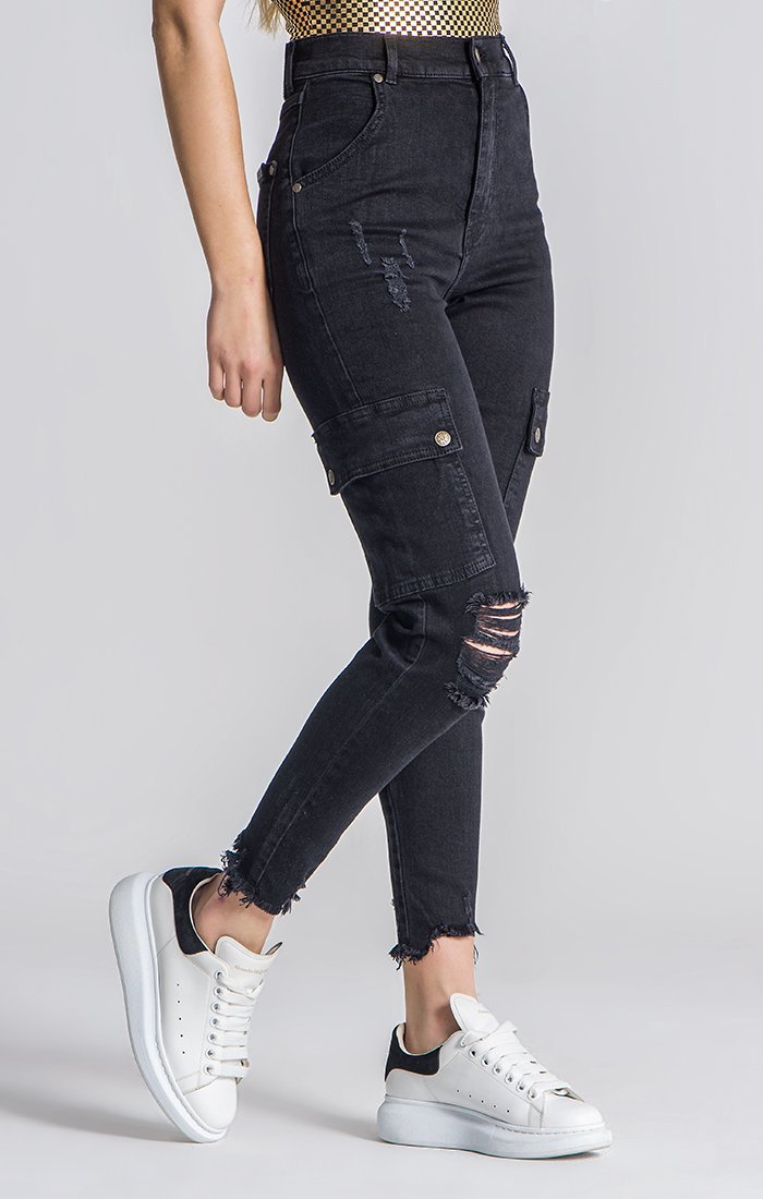 BLACK CORE CARGO JEANS - Drakkar shop