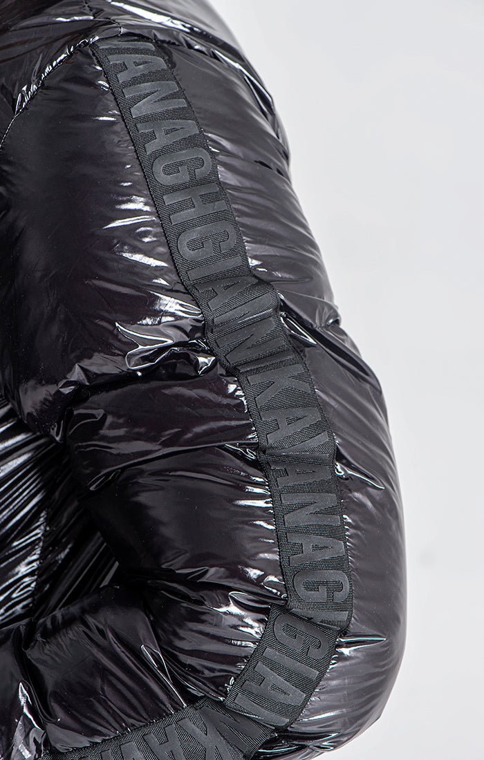 BLACK CRYPTO PUFFER JACKET - Drakkar shop