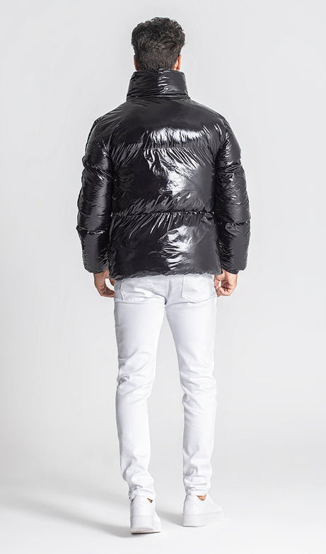 BLACK CRYPTO PUFFER JACKET - Drakkar shop