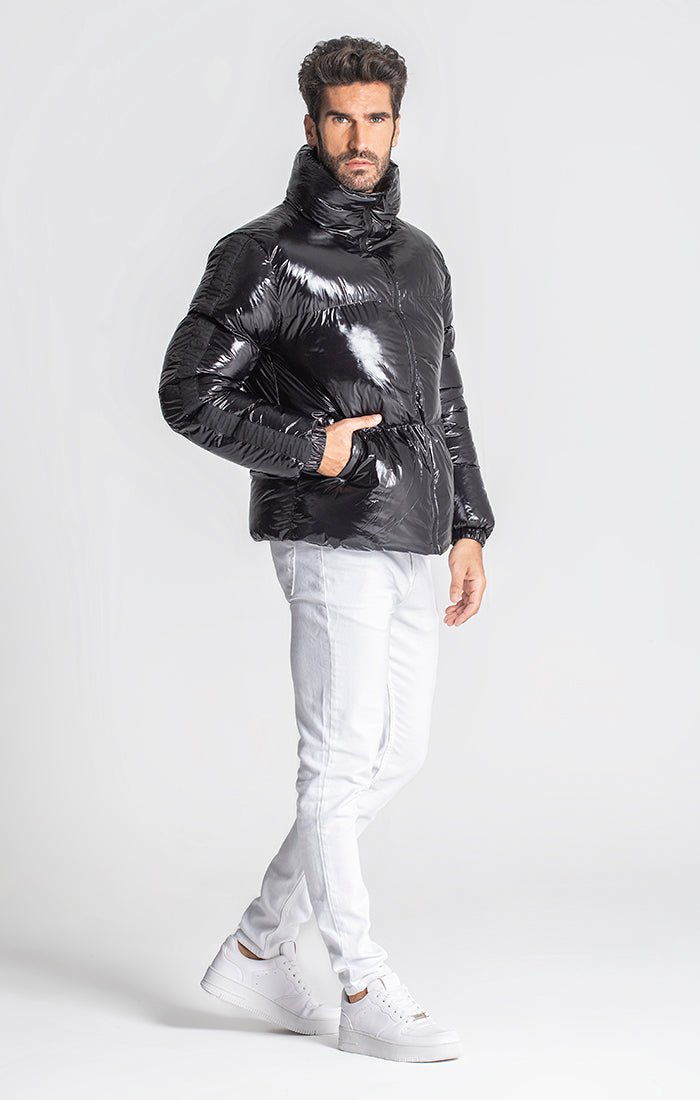 BLACK CRYPTO PUFFER JACKET - Drakkar shop