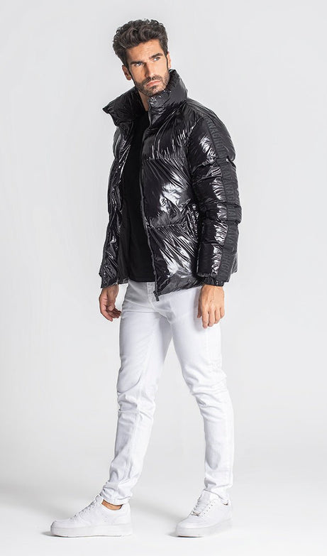 BLACK CRYPTO PUFFER JACKET - Drakkar shop