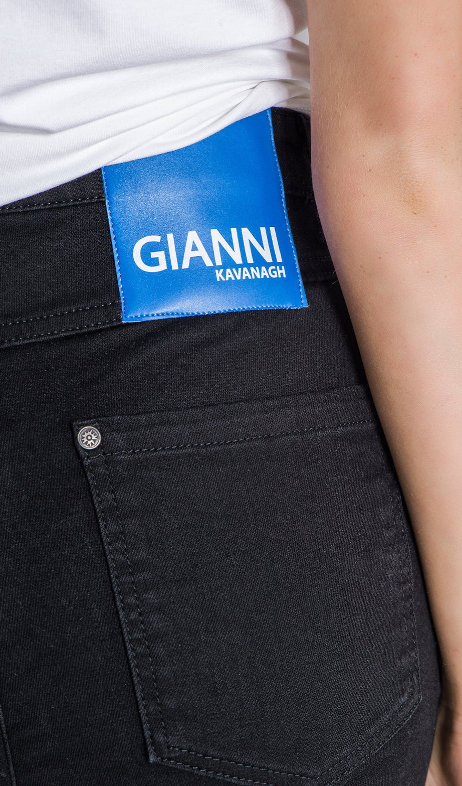 BLACK GIANNI DENIM SHORTS - Drakkar shop