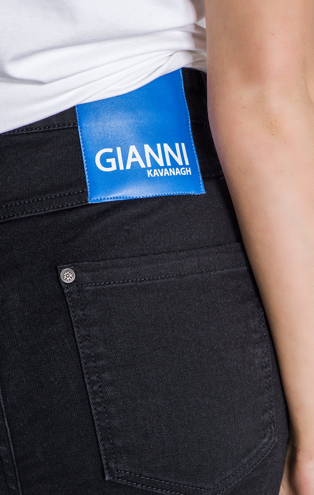 BLACK GIANNI DENIM SHORTS - Drakkar shop