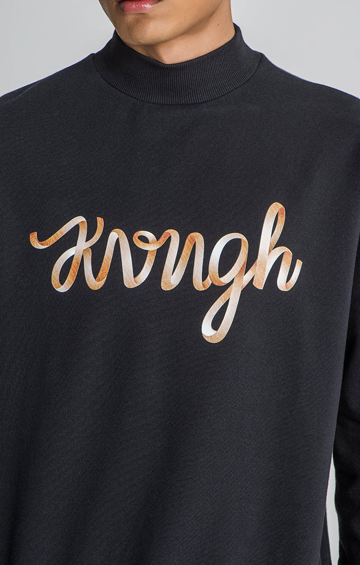 BLACK LACE OVERSIZED SWEAT - Drakkar shop