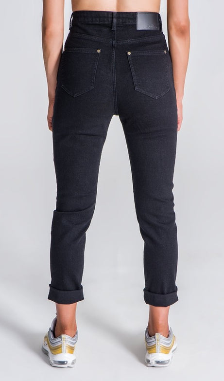 Black Ripped Mom Jeans - Drakkar shop