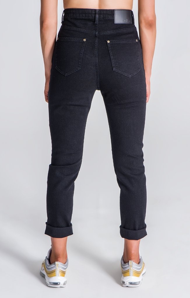 Black Ripped Mom Jeans - Drakkar shop