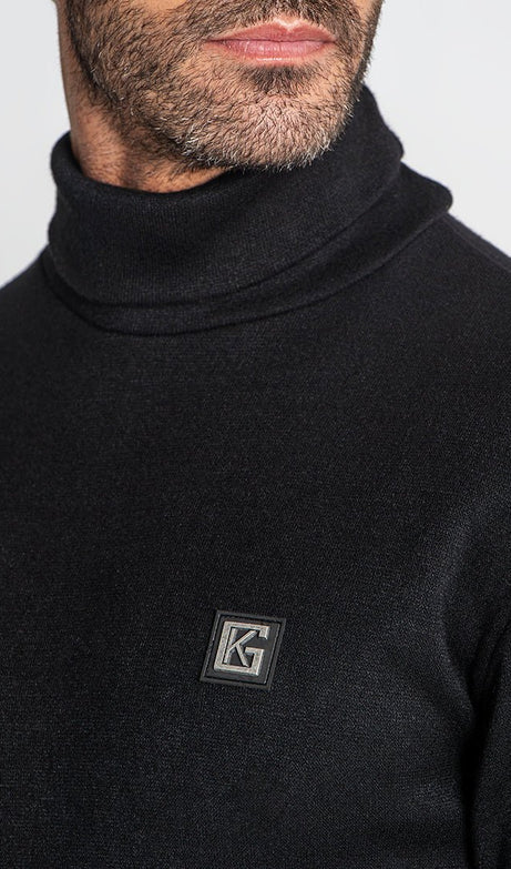 BLACK SMOOTH TURTLENECK - Drakkar shop