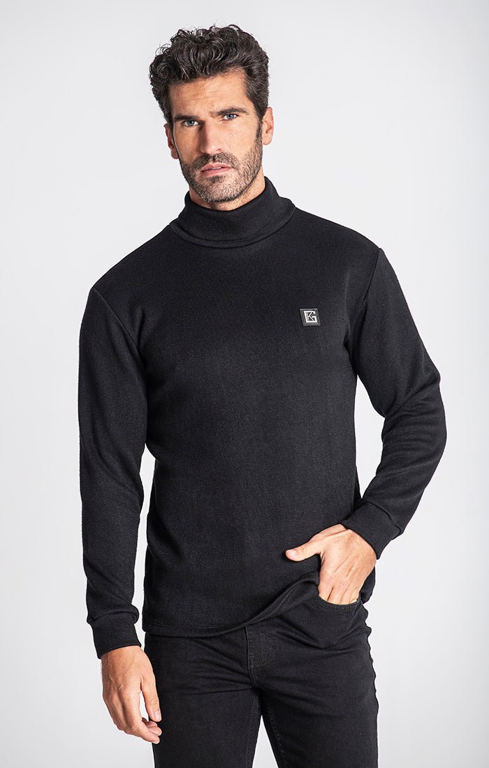 BLACK SMOOTH TURTLENECK - Drakkar shop
