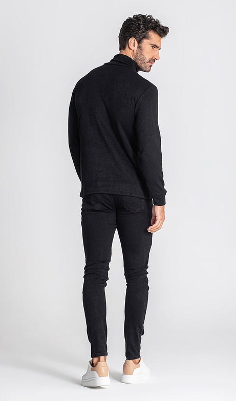 BLACK SMOOTH TURTLENECK - Drakkar shop