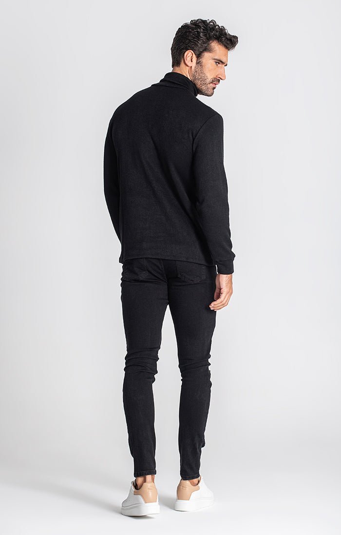 BLACK SMOOTH TURTLENECK - Drakkar shop
