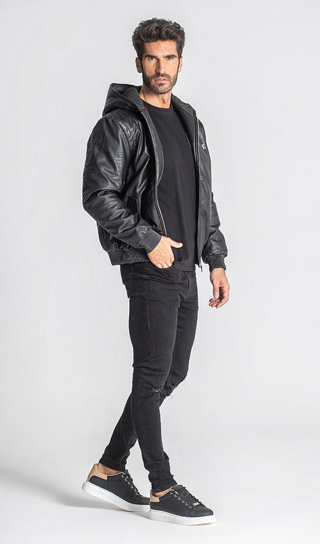 BLACK TEXAS HOODIE BOMBER - Drakkar shop