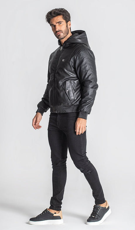 BLACK TEXAS HOODIE BOMBER - Drakkar shop