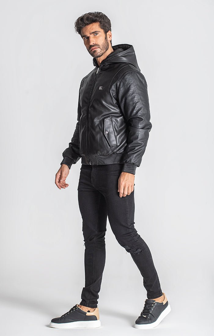 BLACK TEXAS HOODIE BOMBER - Drakkar shop