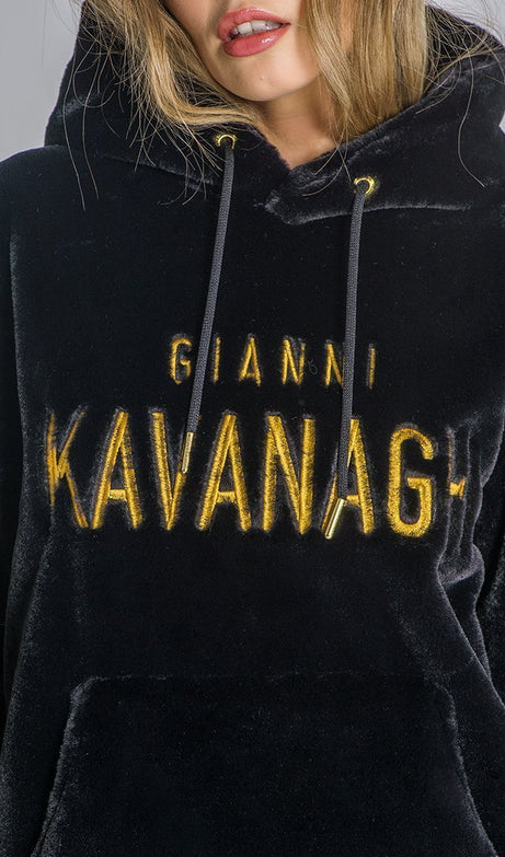 BLACK VELVET SHERPA HOODIE - Drakkar shop