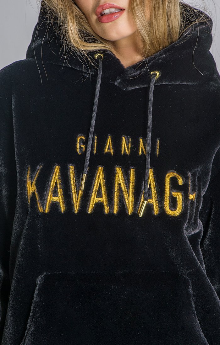 BLACK VELVET SHERPA HOODIE - Drakkar shop