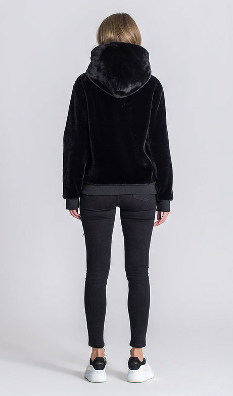 BLACK VELVET SHERPA HOODIE - Drakkar shop