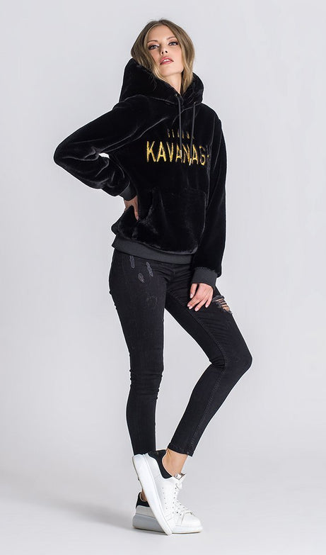 BLACK VELVET SHERPA HOODIE - Drakkar shop