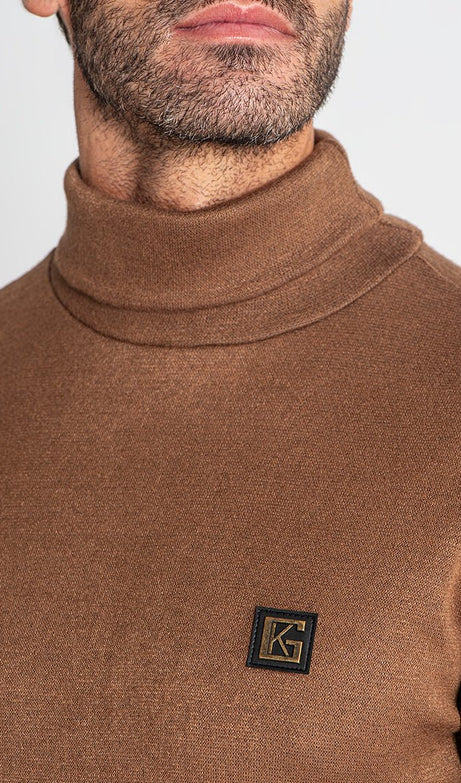 BROWN SMOOTH TURTLENECK - Drakkar shop