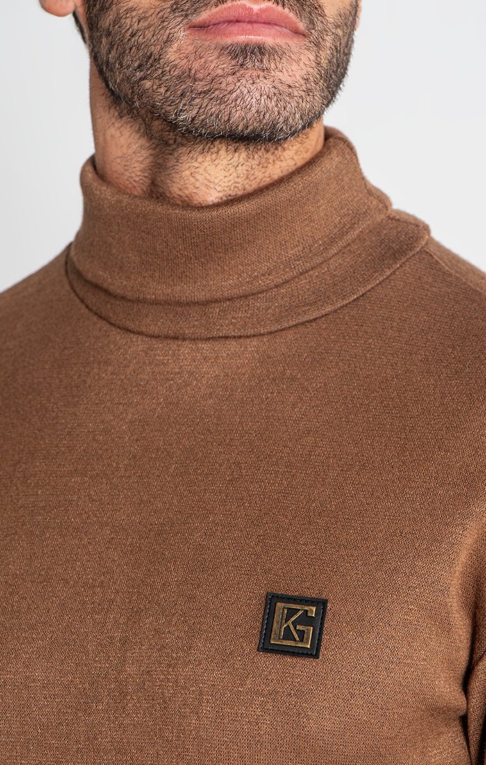 BROWN SMOOTH TURTLENECK - Drakkar shop