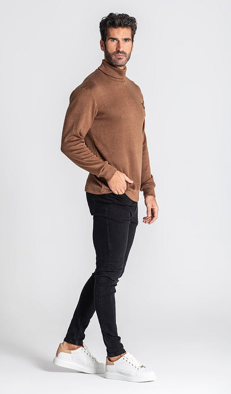 BROWN SMOOTH TURTLENECK - Drakkar shop