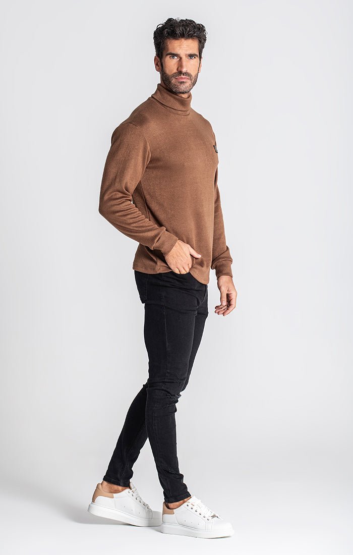 BROWN SMOOTH TURTLENECK - Drakkar shop