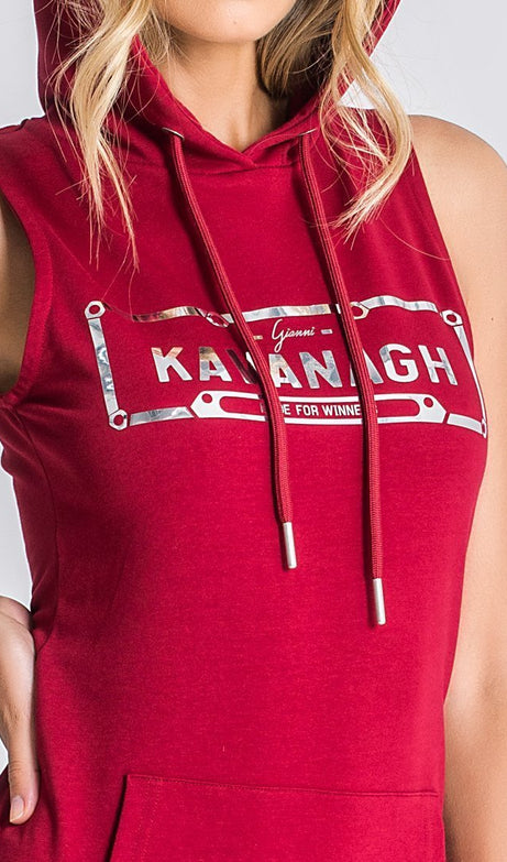 Burgundy Mirror Blood Hoodie Dress - Drakkar shop