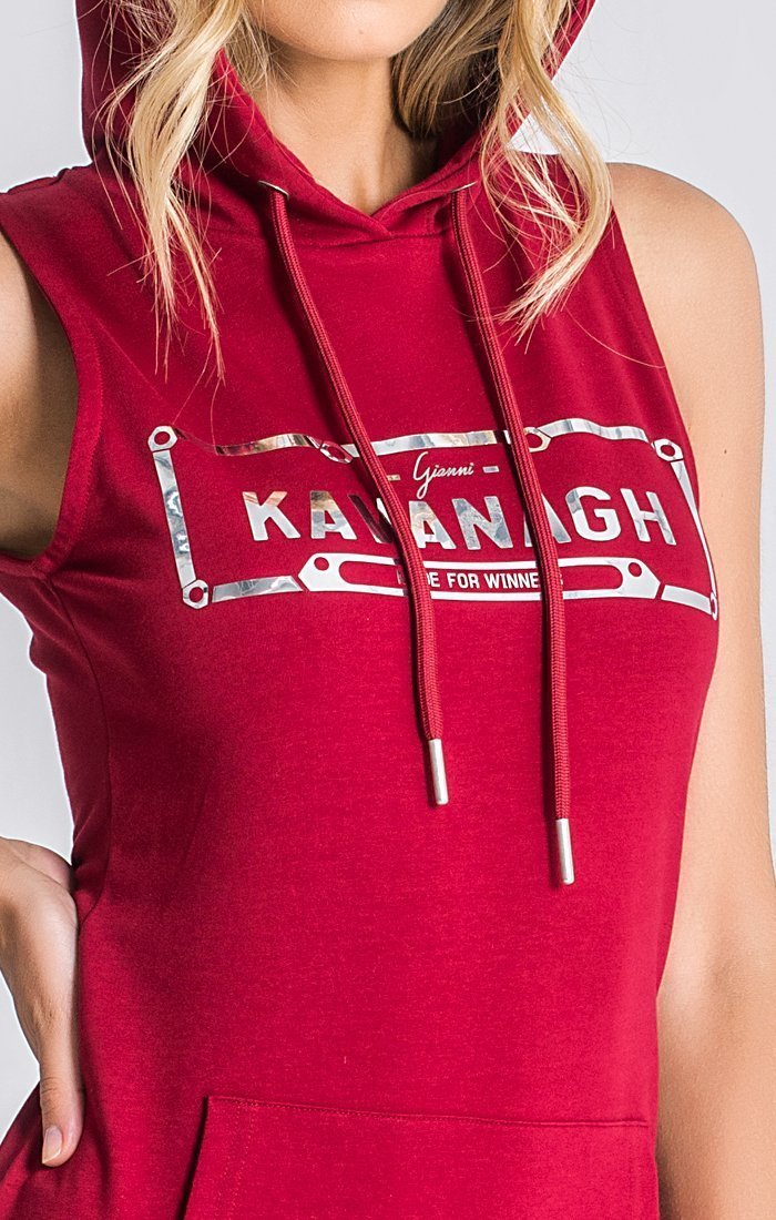 Burgundy Mirror Blood Hoodie Dress - Drakkar shop