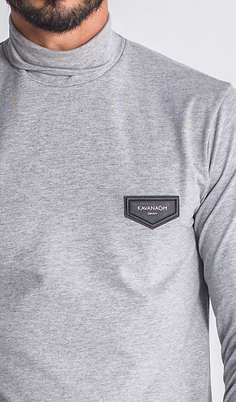 Grey Melange Core Turtleneck Long Sleeve Tee - Drakkar shop