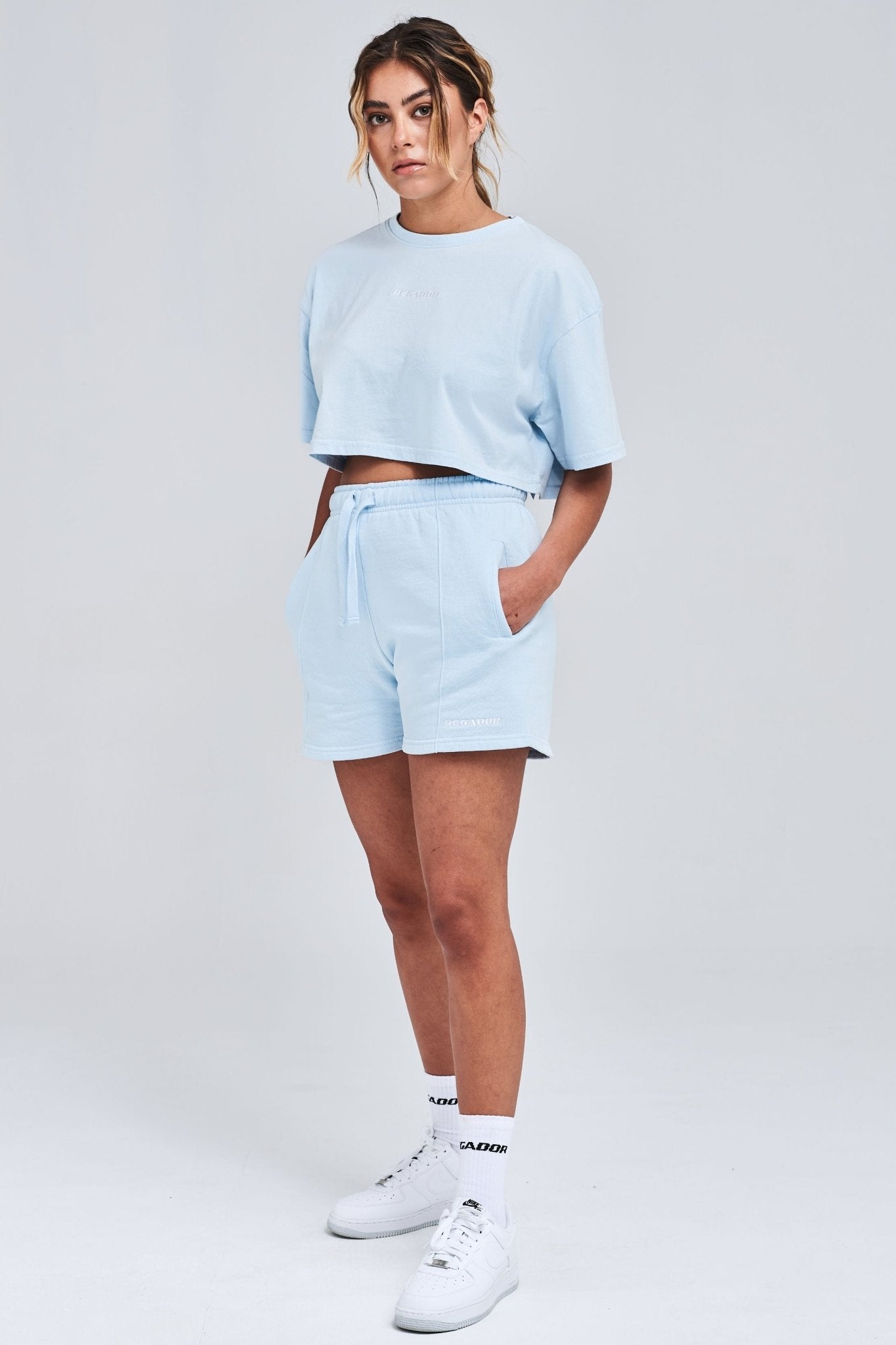 LAYLA OVERSIZED CROPPED TEE WASHED ICE BLUE - Drakkar shop