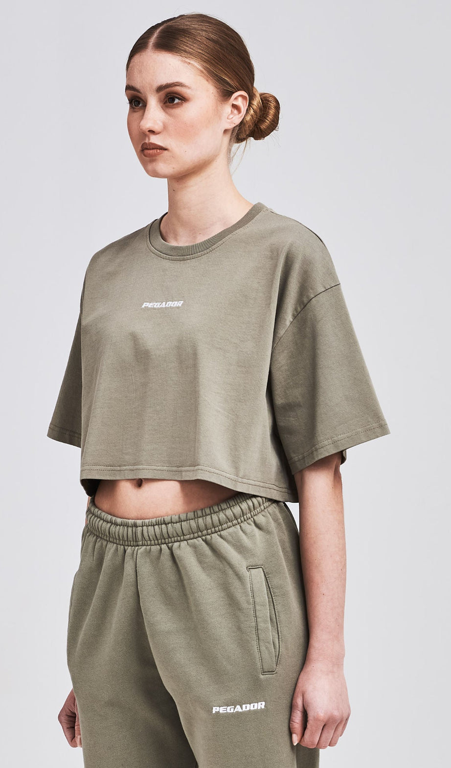 LAYLA OVERSIZED CROPPED TEE WASHED OLIVE - Drakkar shop