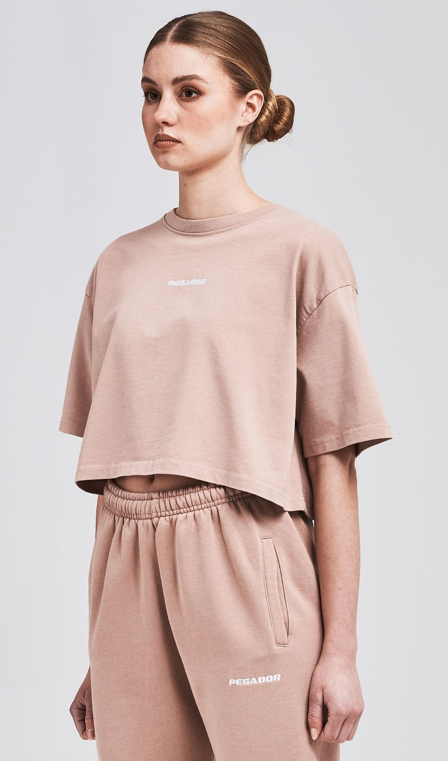 LAYLA OVERSIZED CROPPED TEE WASHED ROSE - Drakkar shop